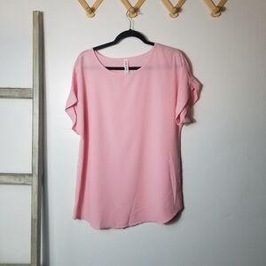 NWOT ZENANA OUTFITTERS WOMEN'S PINK BLOUSE SIZE LARGE